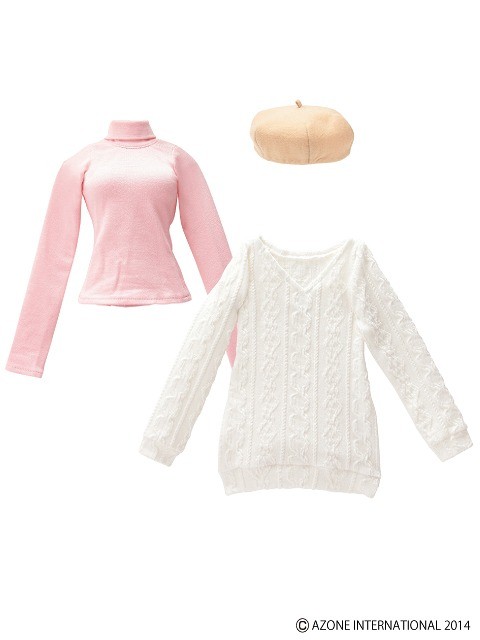 AZO2 Cable Knit Dress Retro Style Set (White), Azone, Accessories, 1/3, 4580116049170